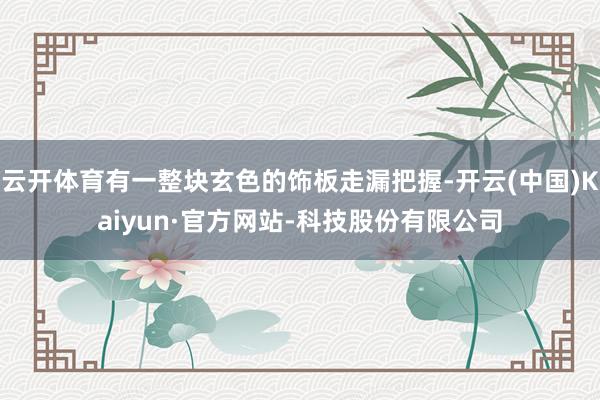 云开体育有一整块玄色的饰板走漏把握-开云(中国)Kaiyun·官方网站-科技股份有限公司