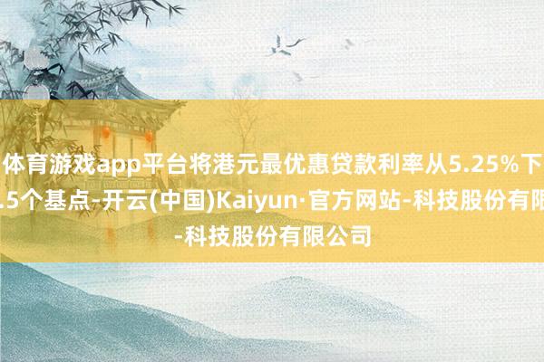 体育游戏app平台将港元最优惠贷款利率从5.25%下调12.5个基点-开云(中国)Kaiyun·官方网站-科技股份有限公司