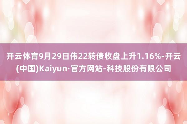 开云体育9月29日伟22转债收盘上升1.16%-开云(中国)Kaiyun·官方网站-科技股份有限公司